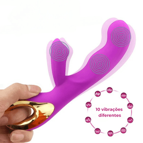 Vibrador e Estimulador Ponto G - Gold Rabbit