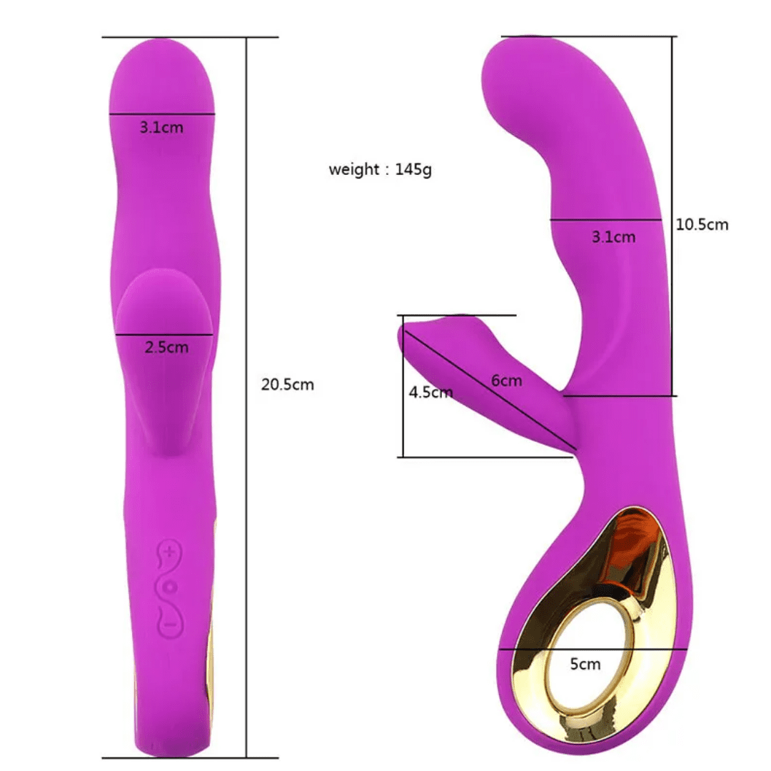 Vibrador e Estimulador Ponto G - Gold Rabbit